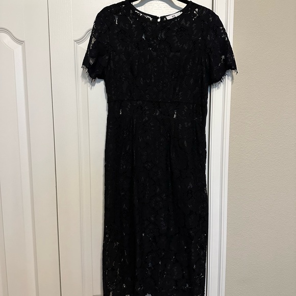 Black lace midi dress, size 8. - Picture 1 of 2